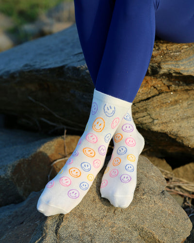 Summer Smileys Crew Grip Socks