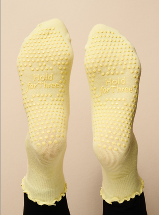 Lemon Frill Grip Socks