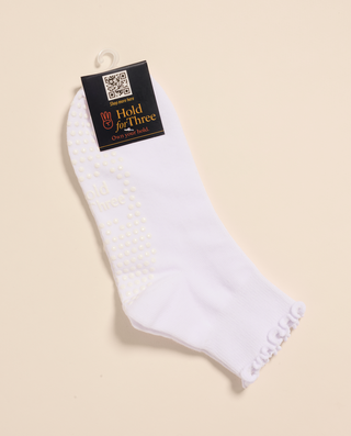 White Frill Grip Socks